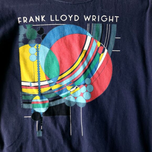 Frank Lloyd Wright Foundation T-Shirt Size M Navy Blue Graphic Art Tee - Picture 2 of 8